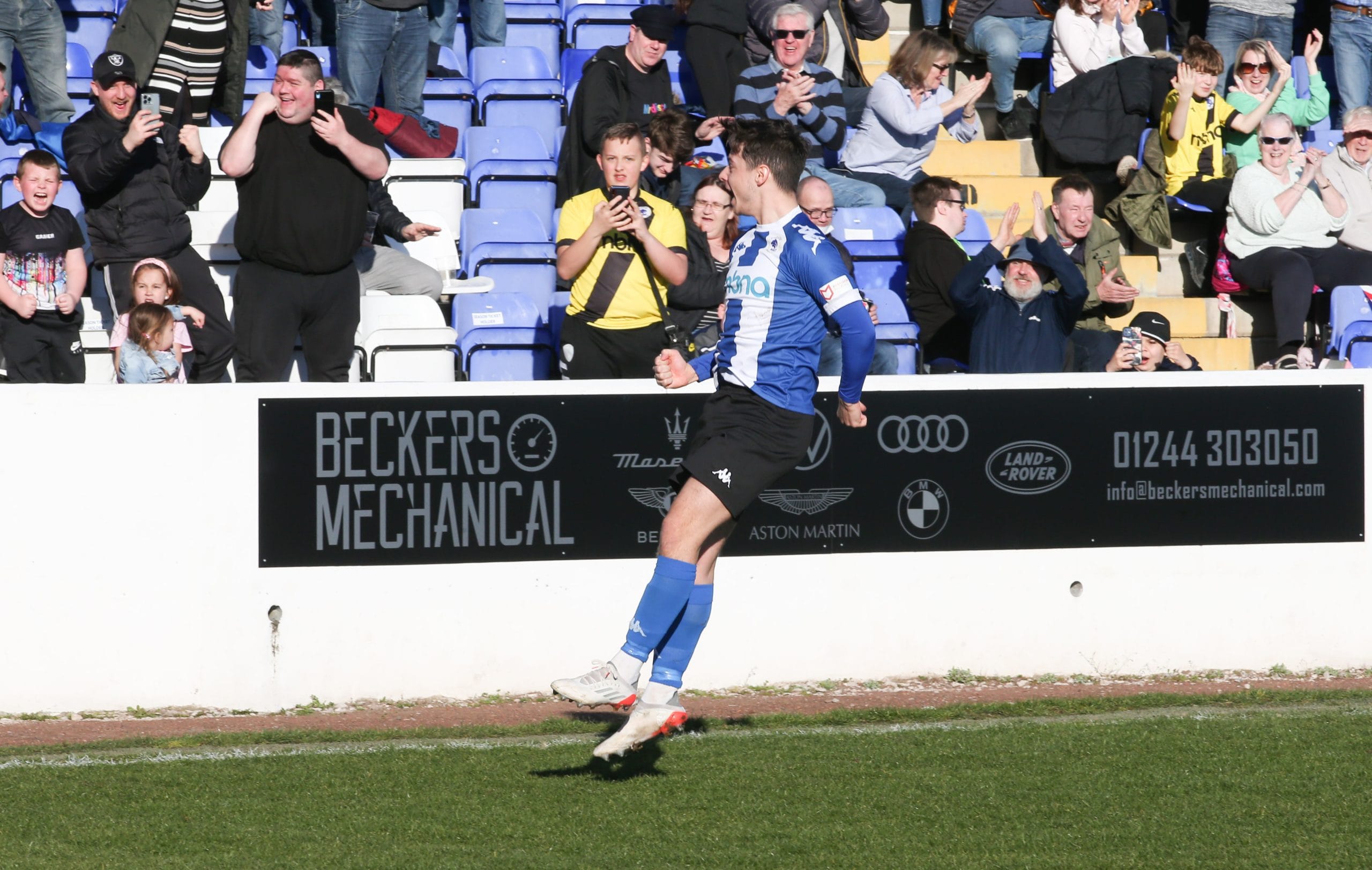 Chester v Kettering Town, Goal 4-0 Matty Waters. Beckers Mechanical support local football team.